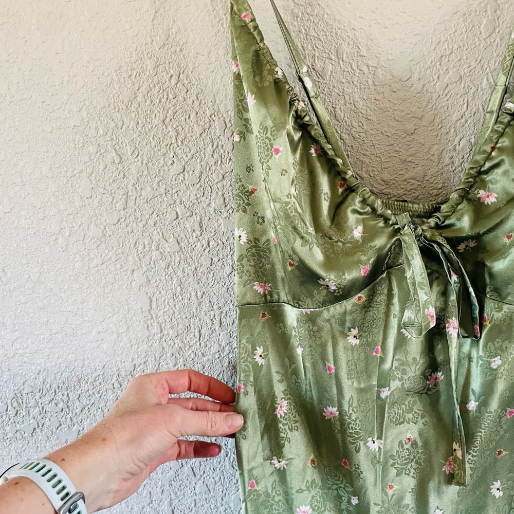 Wild Fable Green Apple Floral Dress NWT - Picture 5 of 12